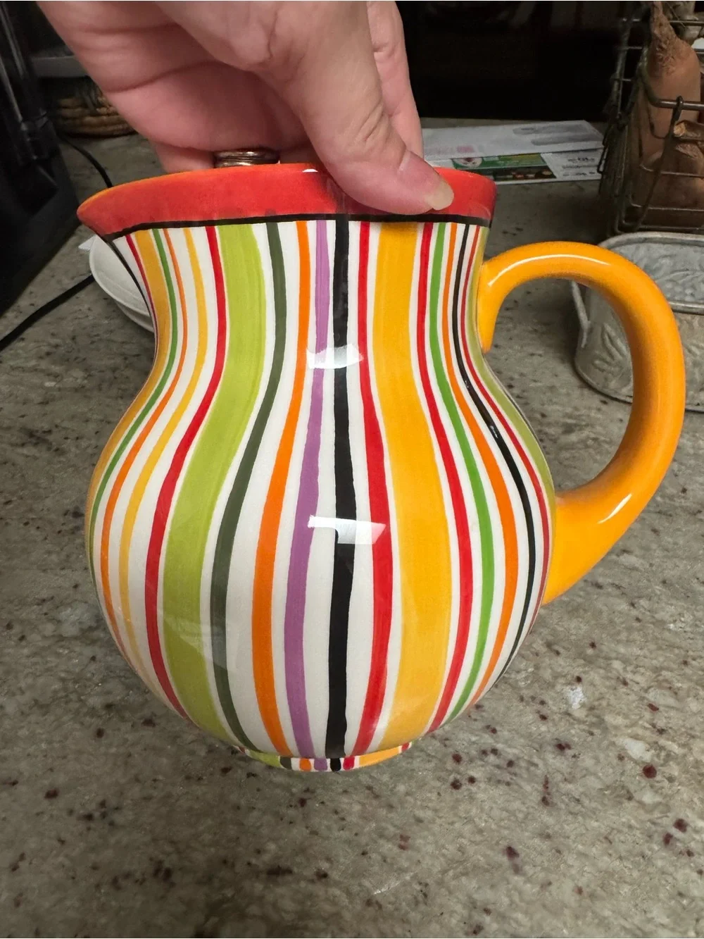 NWT Crate&Barrel Pitcher and Salter in “Mambo Margarita” print